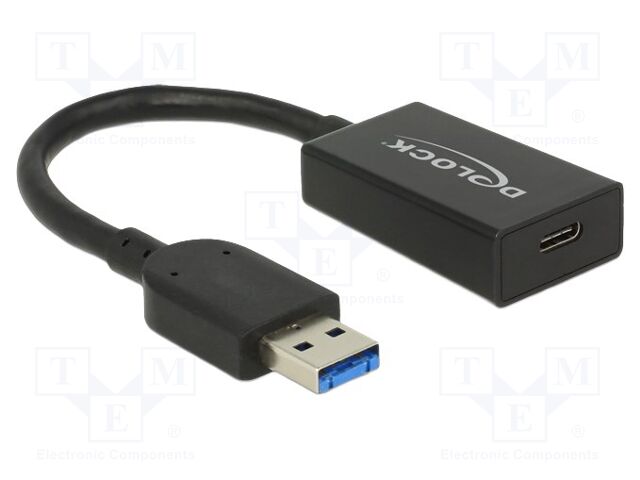 Cable; USB 3.2 Gen 2; USB A plug,USB C socket; black; 10Gbps; 5mm