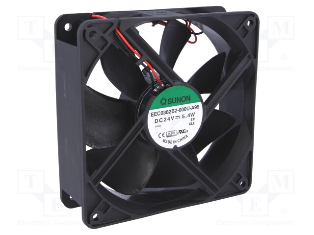 Fan: DC; axial; 24VDC; 120x120x38mm; 197.2m3/h; 44dBA; ball bearing