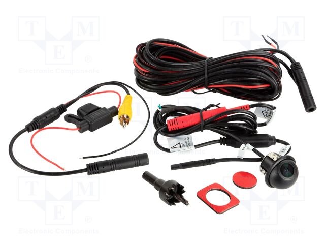 Rear view camera; 170°; black; 12VDC,24VDC; Kit: camera; -20÷77°C