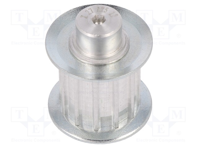 Belt pulley; AT5; W: 16mm; whell width: 27mm; Ø: 17.85mm; aluminium
