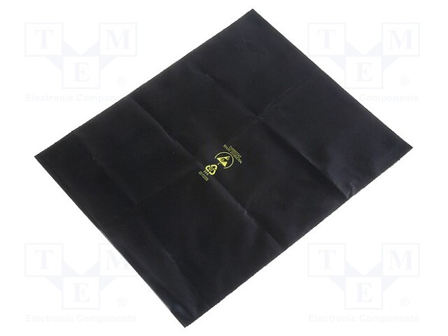 Protection bag; ESD; L: 300mm; W: 250mm; D: 0.08mm; black; 10÷100kΩ