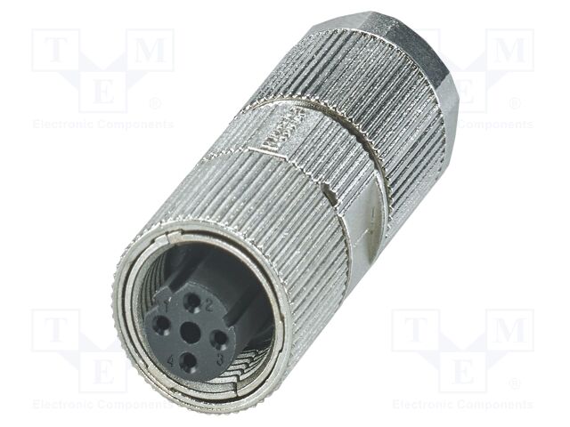 Connector: M12; plug; PIN: 4; 48V; straight; IP65; crimped; D code; 4A