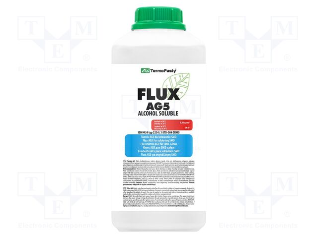 Flux: rosin-free; halide-free,Lead Free; liquid; bottle; 1l