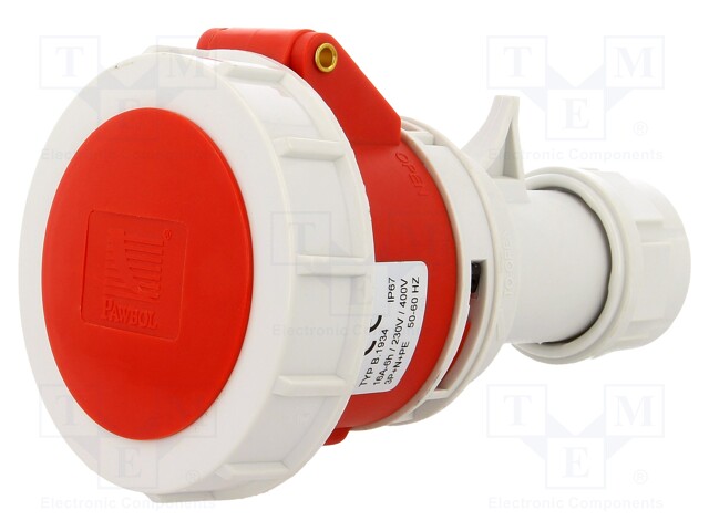 Connector: AC supply 3-phase; plug; female; 16A; 400VAC; IEC 60309