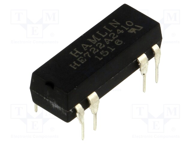Relay: reed; DPST-NO; Ucoil: 24VDC; max.200VDC; Rcoil: 2150Ω; 268mW