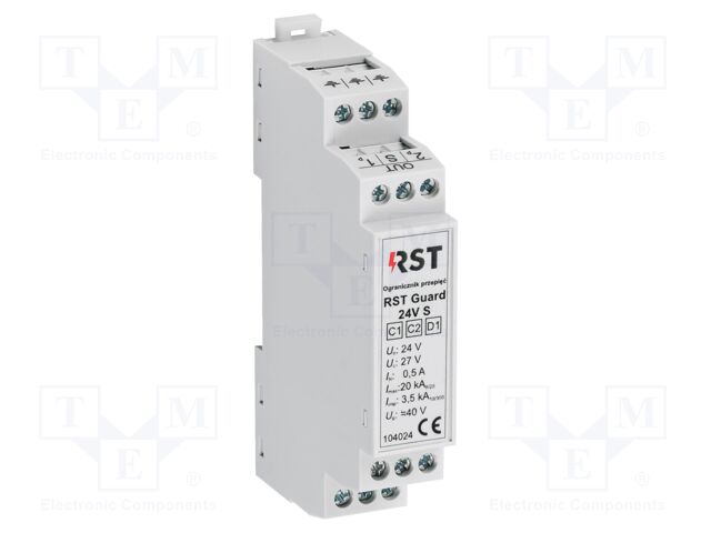 Surge arrester; In 8/20us: 20kA; 19VAC; for DIN rail mounting