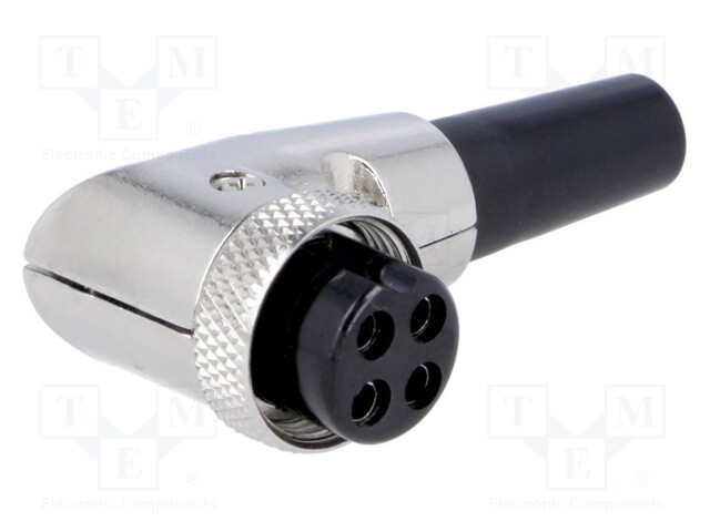 Plug; microphone; female; PIN: 4; with strain relief; for cable