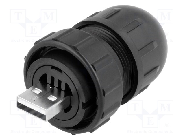 Plug; USB A; Data-Con-X; for cable; straight; USB 2.0; IP67,IP68