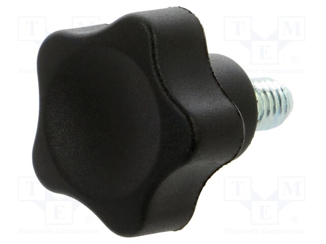 Knob; Ø: 25mm; Ext.thread: M6; 10mm; H: 20mm; polyamide; VC.692