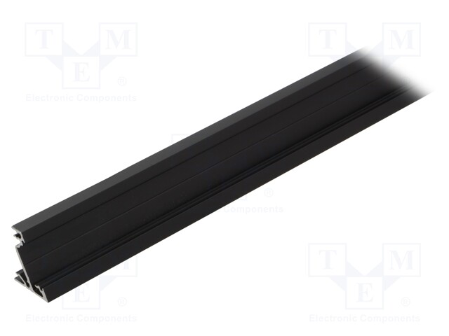 Profiles for LED modules; angular; black; L: 2m; aluminium; 30/60°