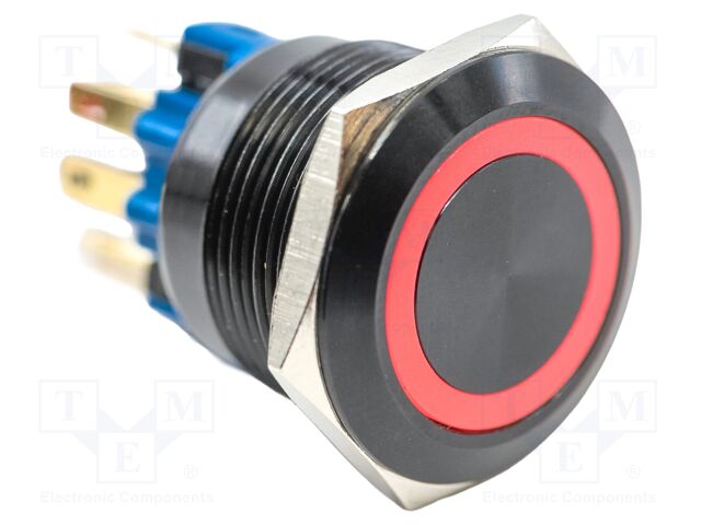 Switch: vandal resistant; SPST-NO + SPST-NC; 2A/48VDC; IP65; red