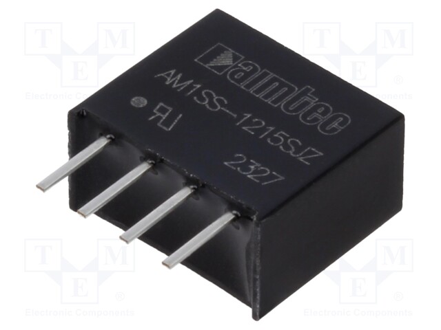 Converter: DC/DC; 1W; Uin: 10.8÷13.2V; Uout: 15VDC; Iout: 67mA; SIP4