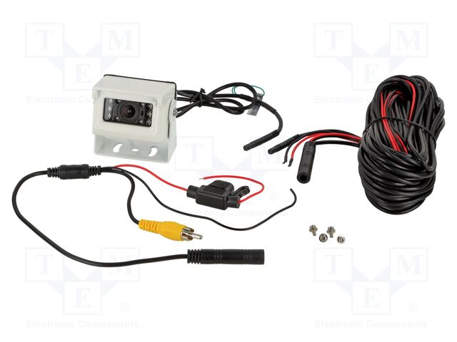 Rear view camera; 90°; white; 12VDC; Kit: camera; Features: NTSC