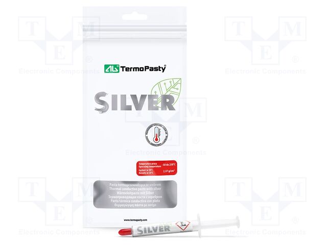 Heat transfer paste; silver; silicone+silver; 3g; AG SILVER