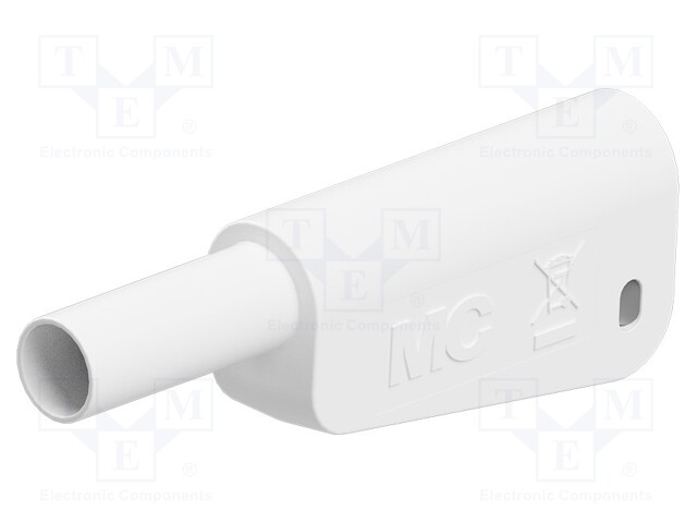 4mm banana; 32A; 1kV; white; insulated,with 4mm axial socket
