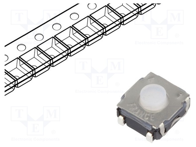 Microswitch TACT; SPST-NO; Pos: 2; 0.05A/32VDC; SMT; none; 3.5N