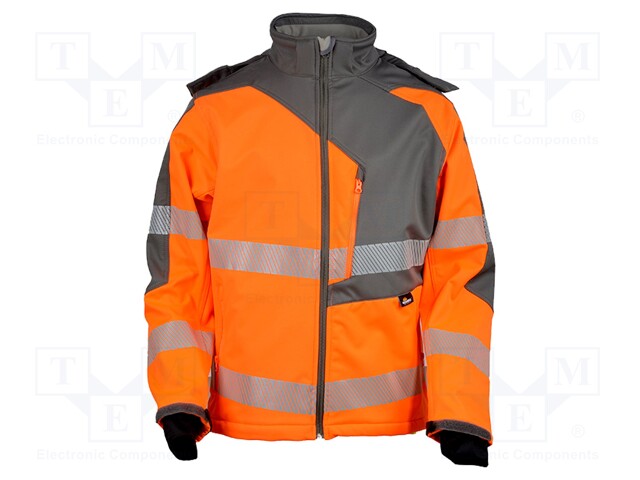 Softshell jacket; Size: L; orange-grey; warning