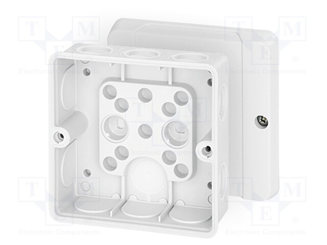 Enclosure: junction box; IP55; with membrane cable glands; white