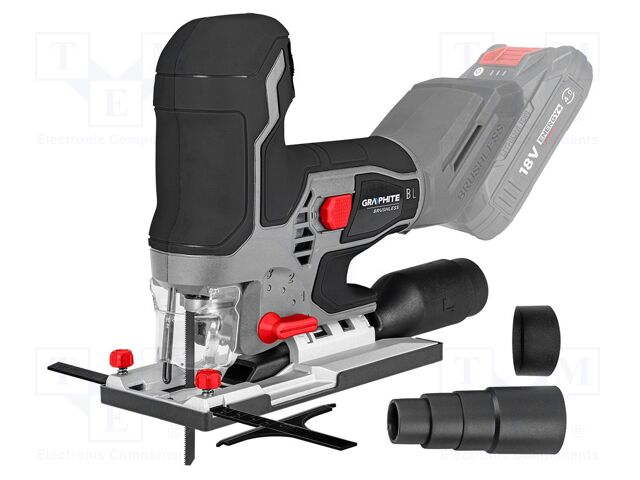 Jigsaw; battery; wood,metal; 800÷3800rpm; 18VDC; 135mm