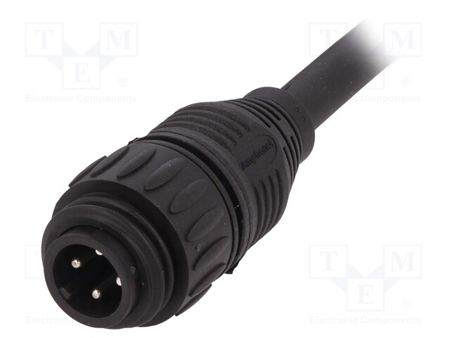 Connector: circular; plug; PIN: 4; male; cables; IP65,IP67; 18A; 5m
