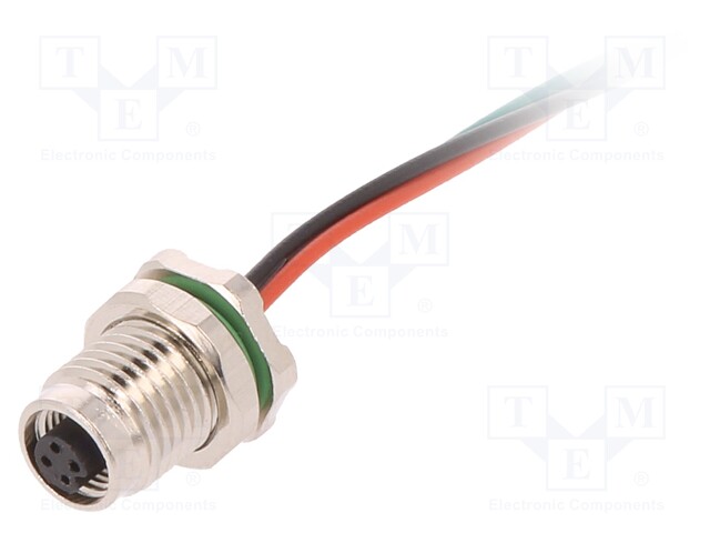 Connector: M5; socket; female; cables; PIN: 3; IP67; 60V; 100mm; 1A