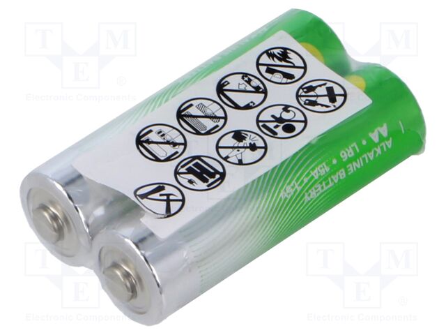 Battery: alkaline; 1.5V; AA; SUPER; Batt.no: 2; non-rechargeable