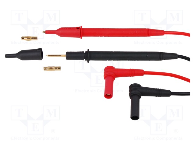 Test leads; Inom: 10A; probe tip,angular banana plug 4mm; 1m