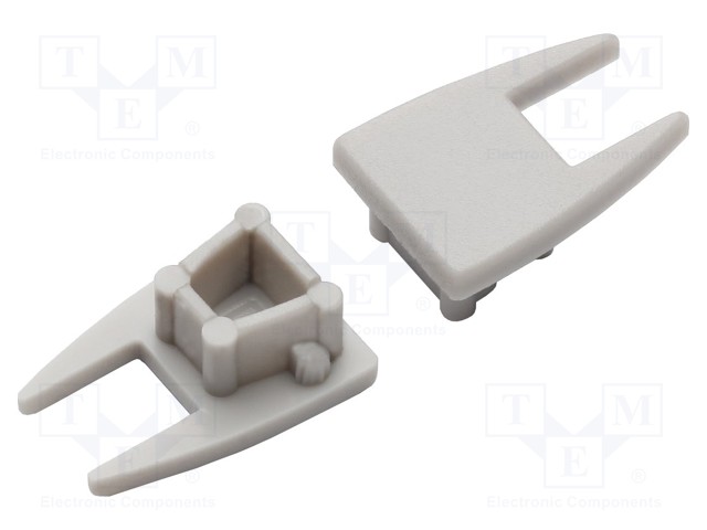 Cap for LED profiles; grey; ABS; Application: MICRO10