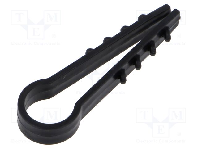 Holder; 100pcs; RoundDowel; Body: black; 10mm