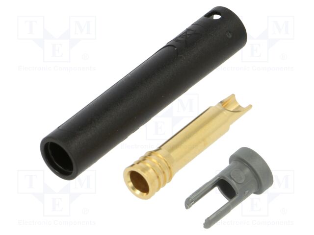 Connector: 4mm banana; socket; 32A; 30VAC; 60VDC; L: 43.5mm; black