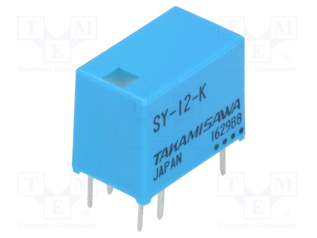 Relay: electromagnetic; SPDT; Ucoil: 12VDC; 0.5A/120VAC; 1A/24VDC