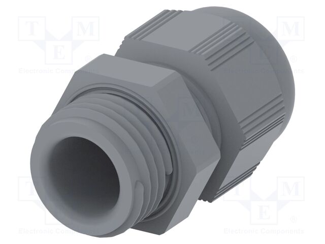 Cable gland; without nut; M16; 1.5; IP68; Mat: polyamide; grey