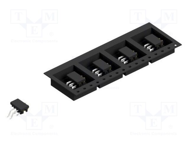 Connector: pin strips; pin header; male; PIN: 4; 2mm; SMT; 2x2; 100V