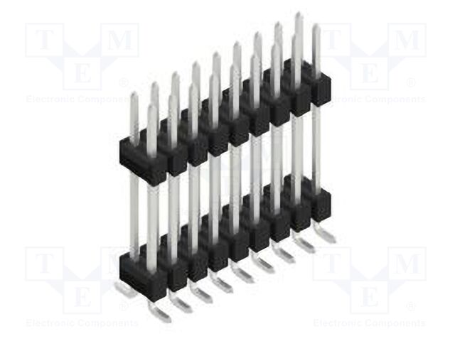 Connector: pin strips; pin header; male; PIN: 18; 2.54mm; SMT; 2x9