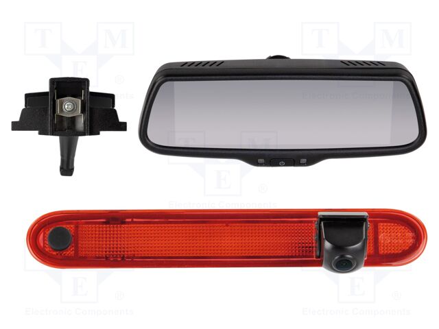 Rear view camera; 1280x480; 115°; black,red; 12VDC,24VDC; 7.2"