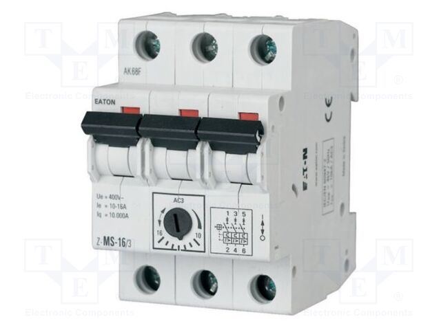 Motor breaker; 0.06kW; 220÷440VAC; DIN; 0.1÷0.16A; IP20; -25÷50°C