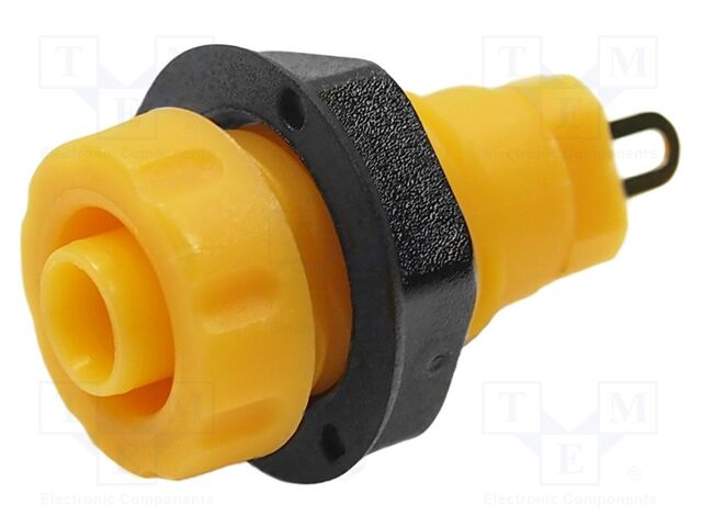 Connector: 4mm banana; socket; 1kVDC; 30A; yellow