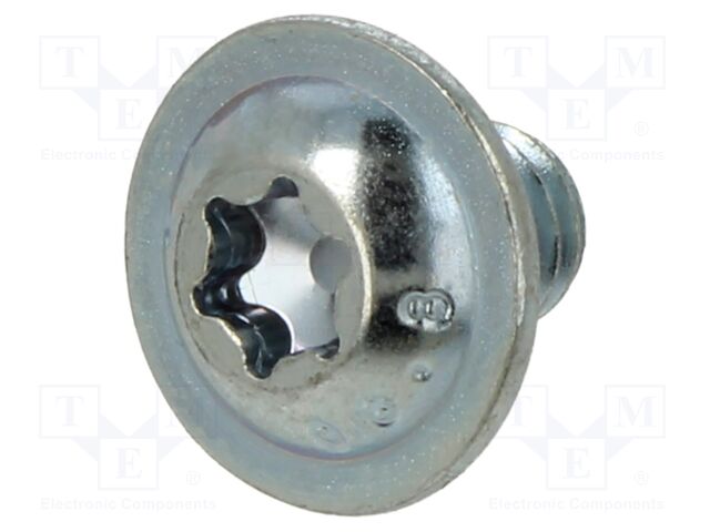 Screw; with flange; M6x8; 1; Head: button; Torx®; TX30; steel; zinc