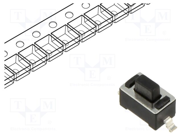 Microswitch TACT; SPST; Pos: 2; 0.05A/12VDC; SMT; 1.57N; 5.5mm