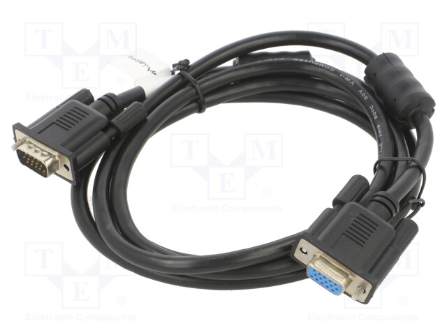 Cable; D-Sub 15pin male,D-Sub 15pin female; black; 1.8m; black