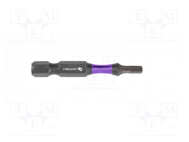 Screwdriver bit; hex key; HEX 4mm; Overall len: 50mm; 2pcs.