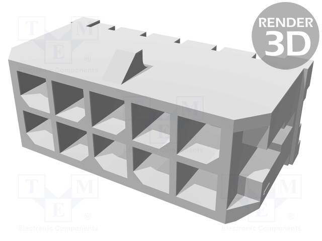 Socket; wire-board; male; Micro-Fit 3.0; 3mm; PIN: 10; THT; 5A; 600V
