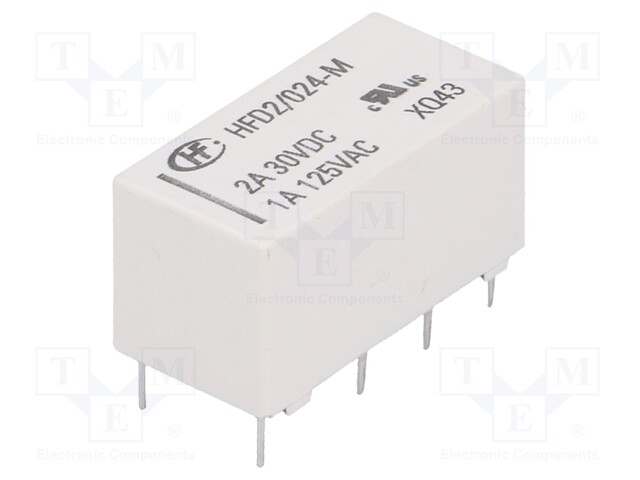 Relay: electromagnetic; DPDT; Ucoil: 24VDC; 1A/125VAC; 3A/30VDC; 3A