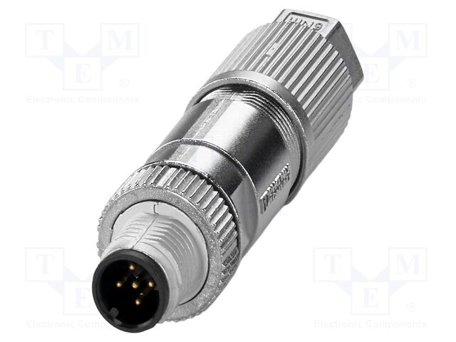Connector: M12; plug; PIN: 5; 48V; straight; IP65; IDC; Contacts: CuSn