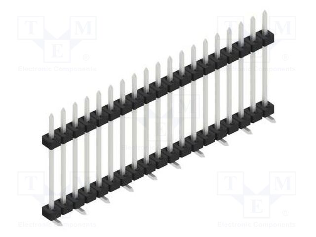 Connector: pin strips; pin header; male; PIN: 19; 2mm; SMT; 1x19