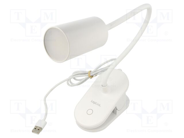 Lamp: bench; 4000K; flexible; 200lm; 3.8W; ABS,metal; white; USB A