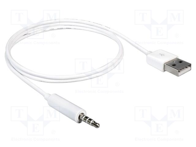 Cable; stereo,USB 2.0; Jack 3,5mm 4pin plug,USB A plug; 1m