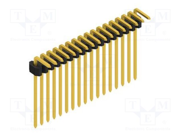 Connector: pin strips; pin header; male; PIN: 17; 1.27mm; THT; 1x17