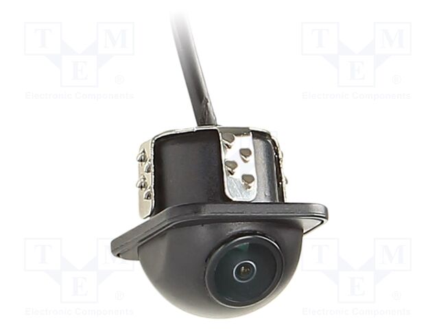 Rear view camera; 115°; black; 12VDC,24VDC; Kit: camera; push-in
