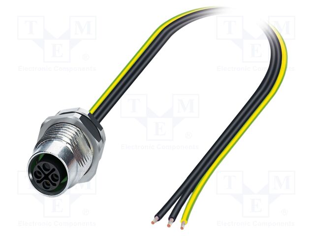 Connector: M12; socket; PIN: 3; female; 630V; straight; IP65; cables